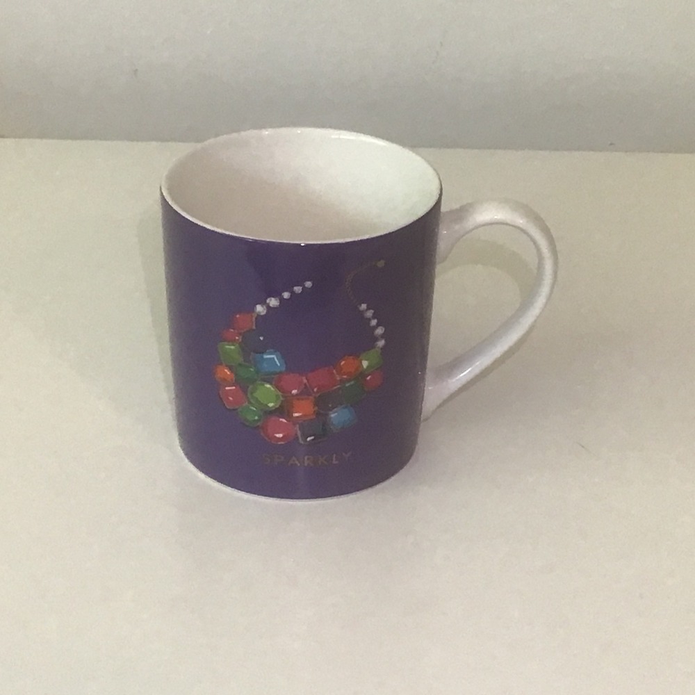 Kate Spade Lenox Things We Love Sparkly Gem Necklace Purple Coffee Mug Cup LN